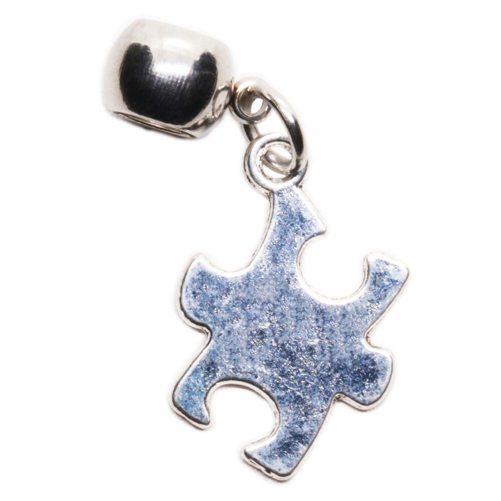 Dave the Bunny Shape Puzzle Piece Dangle Charm Bead, Fun Puzzle Accessories